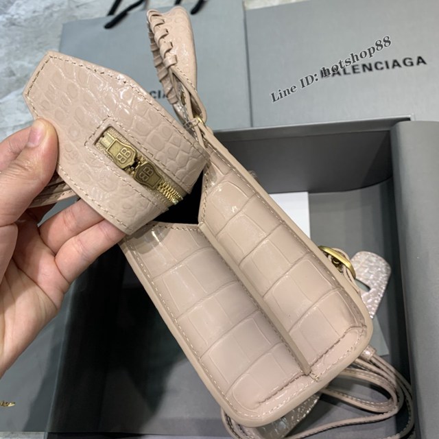 Balenciaga專櫃爆款鱷魚紋淺米色手袋手提包 638512 巴黎世家小號Neo Classic機車包 fyj1445